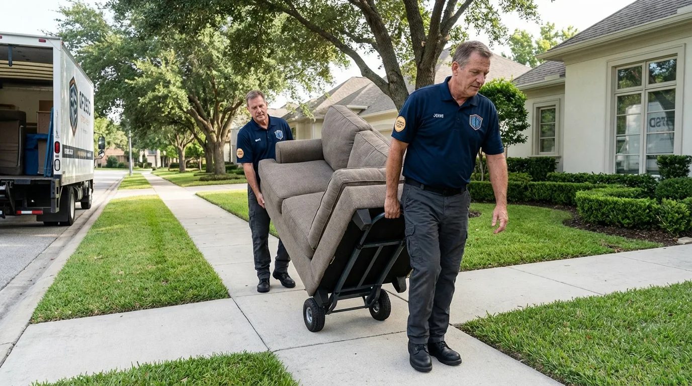 Local residential moving crew loading furniture in Fort Edward, NY