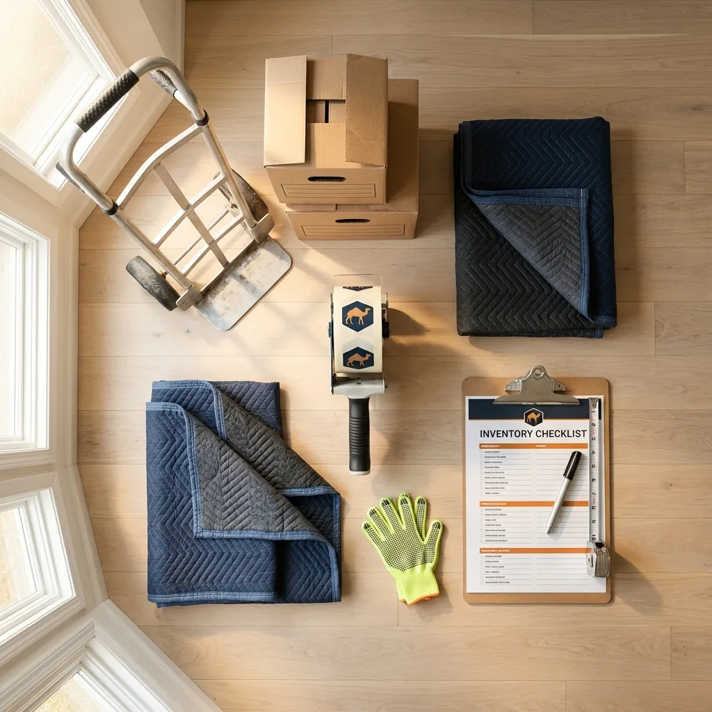 Professional moving supplies and packing materials layout for Fort Edward residential relocations